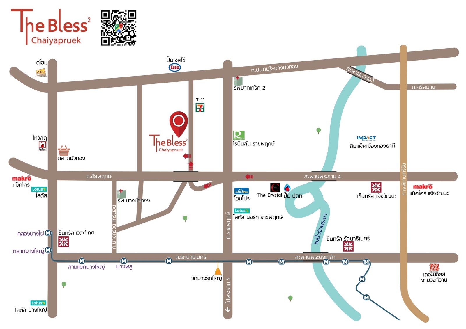 แผนที่ ที่ตั้งโครงการ ทาวน์โฮมชัยพฤกษ์ เดอะเบลส 2 ชัยพฤกษ์
