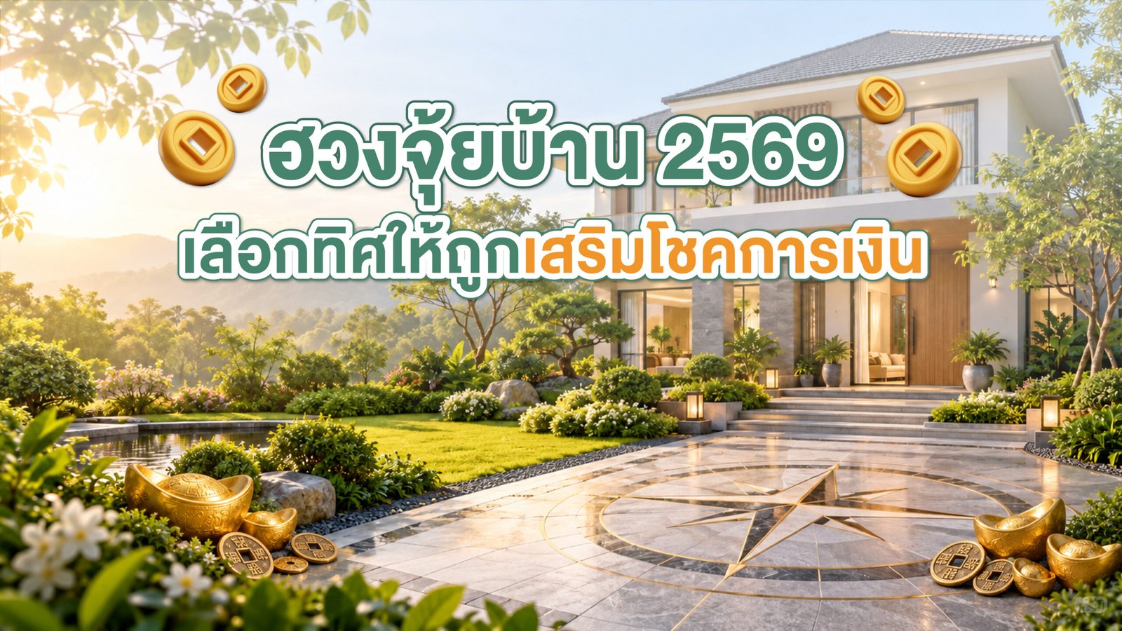 ฮวงจุ้ยบ้าน 2569 เลือกทิศให้ถูกเสริมโชคการเงิน